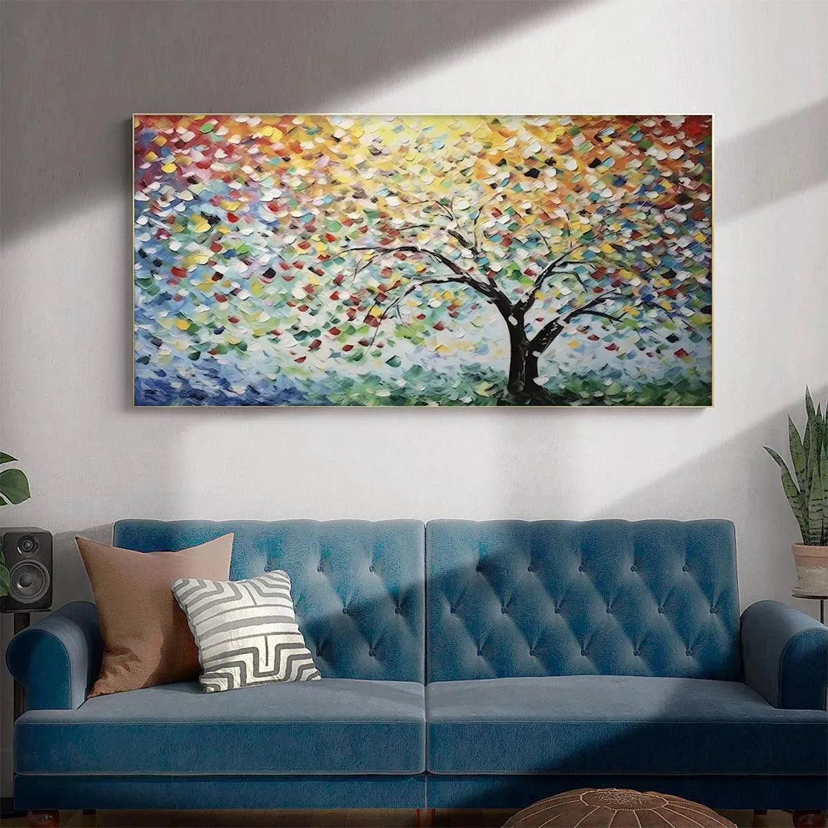 RAINBOW TREE: Textured Impasto Tree Painting in Vibrant Colors - Image 5
