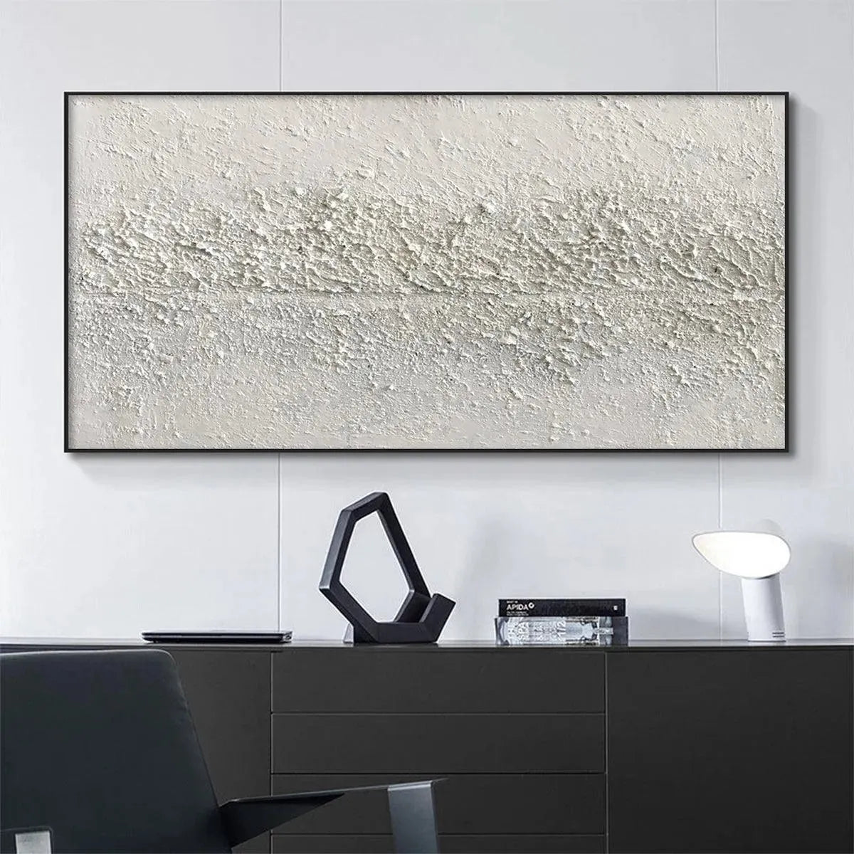 TEXTURED WHISPERS: Textured Minimalist Abstract Painting in White - Image 2
