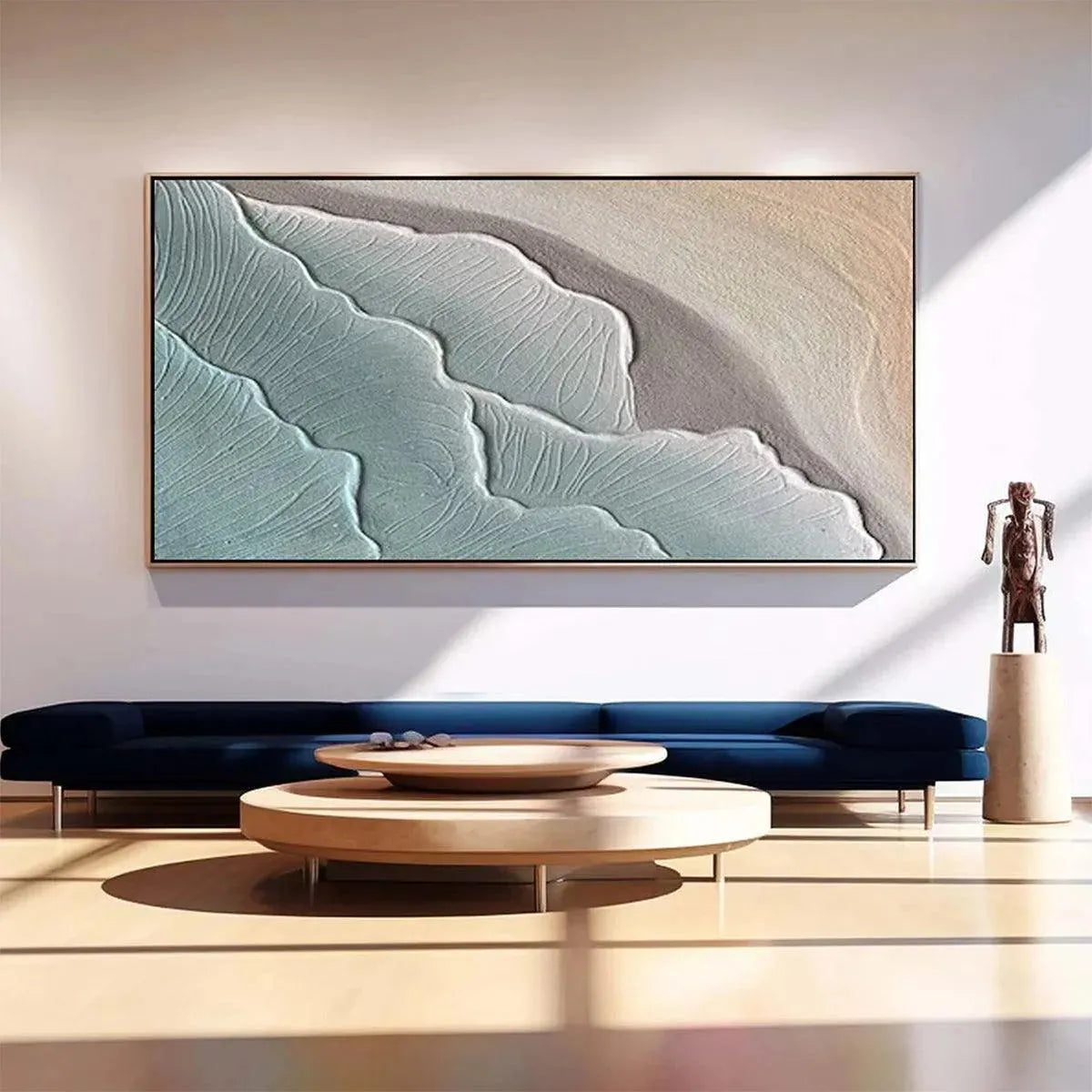 EMERALD WAVES: Textured Abstract Seascape Painting in Teal - Image 2