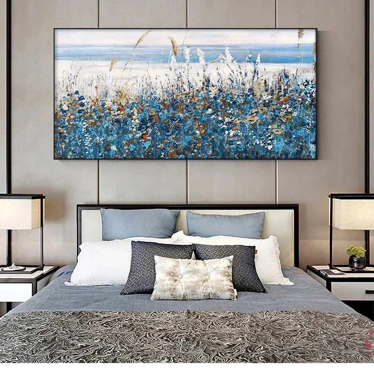 BLUE DUNES: Coastal Landscape Painting with Blue Flowers - Image 7