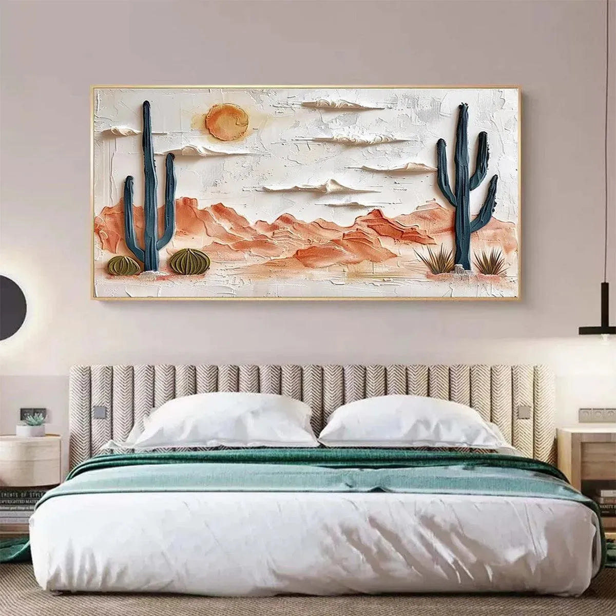 DESERT SUNRISE: Textured Desert Landscape Painting, Impasto Wall Art, Horizontal Canvas, Southwestern Decor - Image 7
