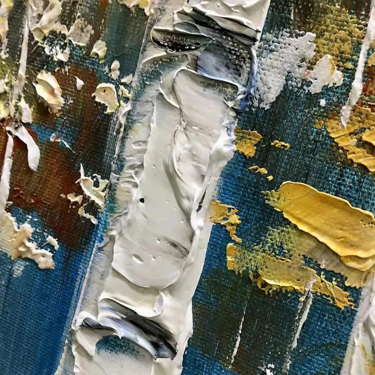 GOLDEN BIRCH GROVE: Forest Painting in Yellow and White - Image 6