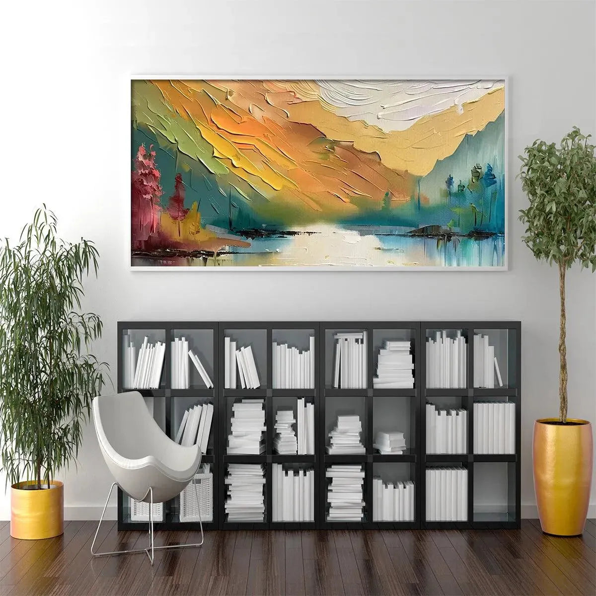 AUTUMN VALLEY: Textured Landscape Painting - Image 8
