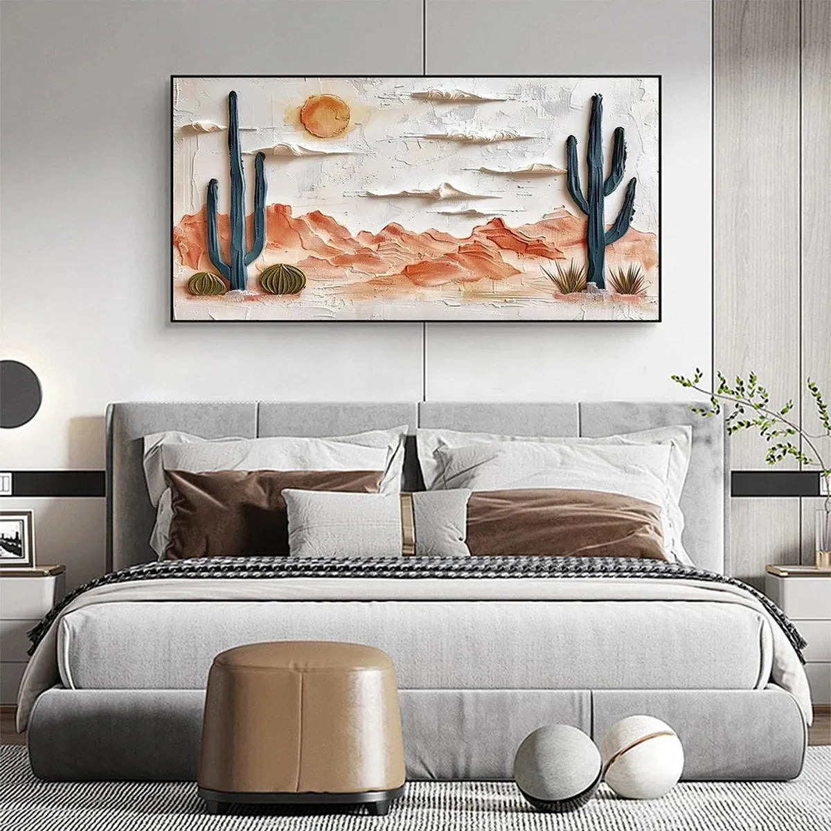 DESERT SUNRISE: Textured Desert Landscape Painting, Impasto Wall Art, Horizontal Canvas, Southwestern Decor - Image 4