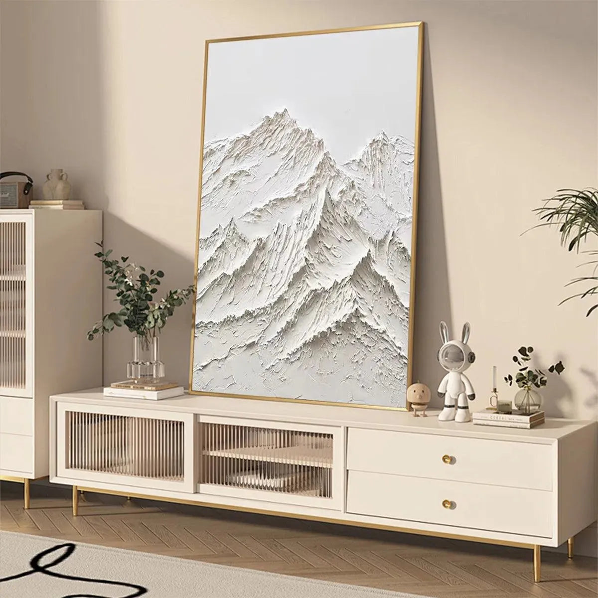WHITE MOUNTAIN: Textured Mountain Painting - Image 5