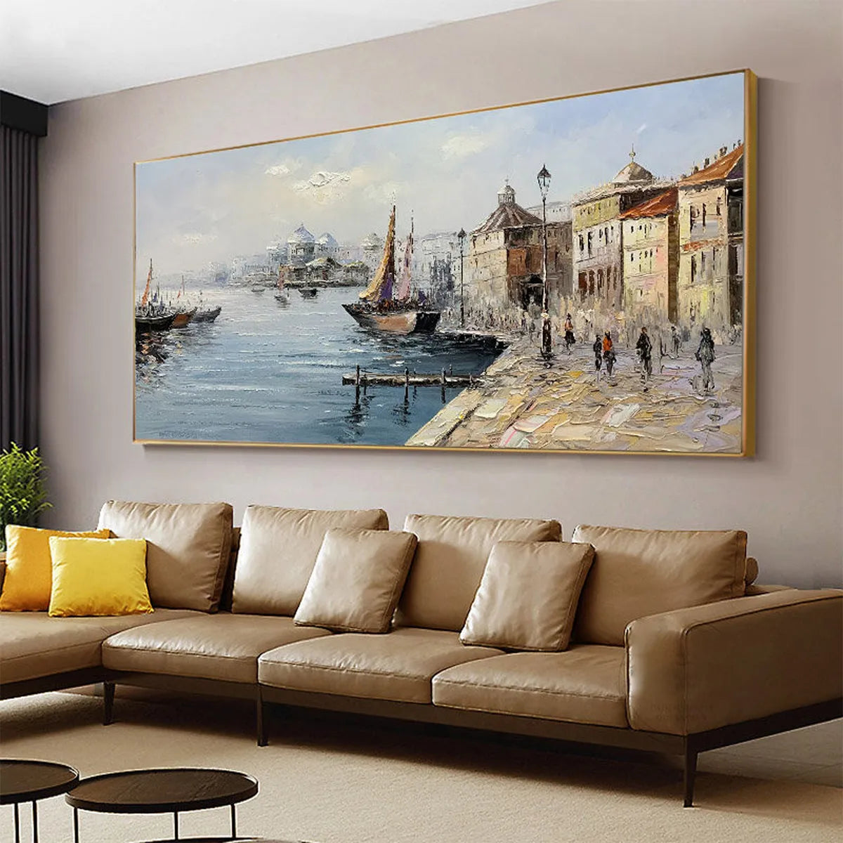 VENETIAN SERENADE: Panoramic Cityscape Oil Painting of Venice - Image 2