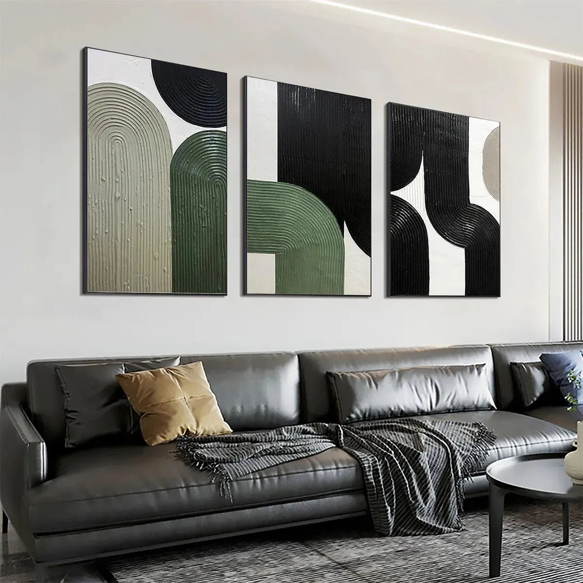 ARCHES TRIPTYCH: Minimalist Textured Abstract Painting Set of 3 - Image 8