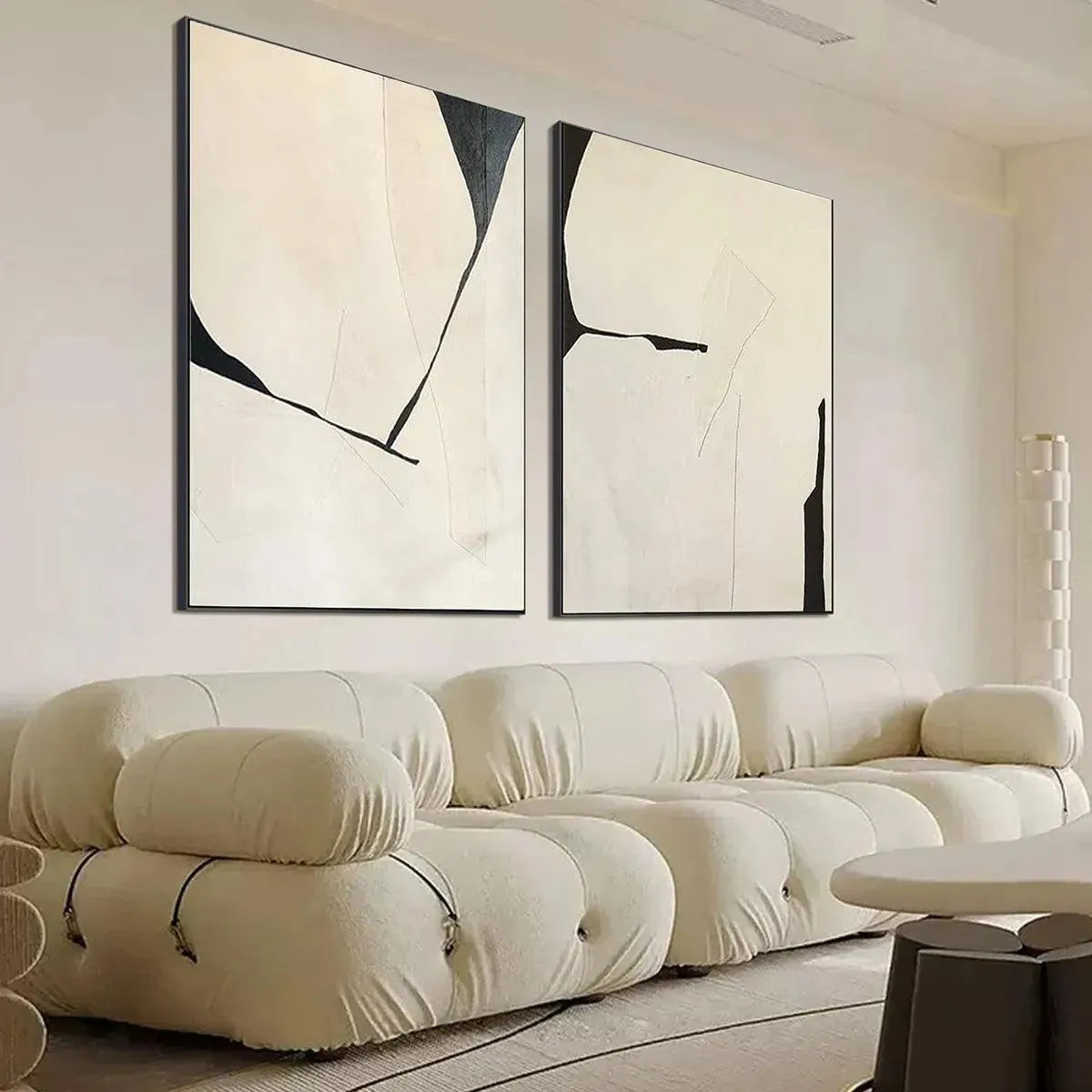 MINIMALIST ABSTRACT DIPTYCH: Abstract Minimalist Painting Set of 2, Vertical Wall Art - Image 6