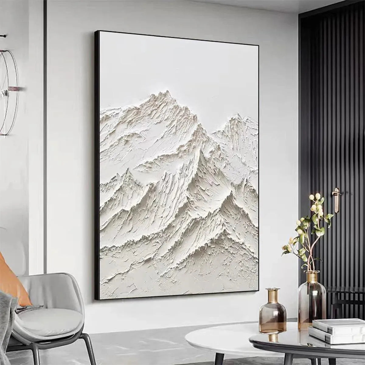 WHITE MOUNTAIN: Textured Mountain Painting - Image 9