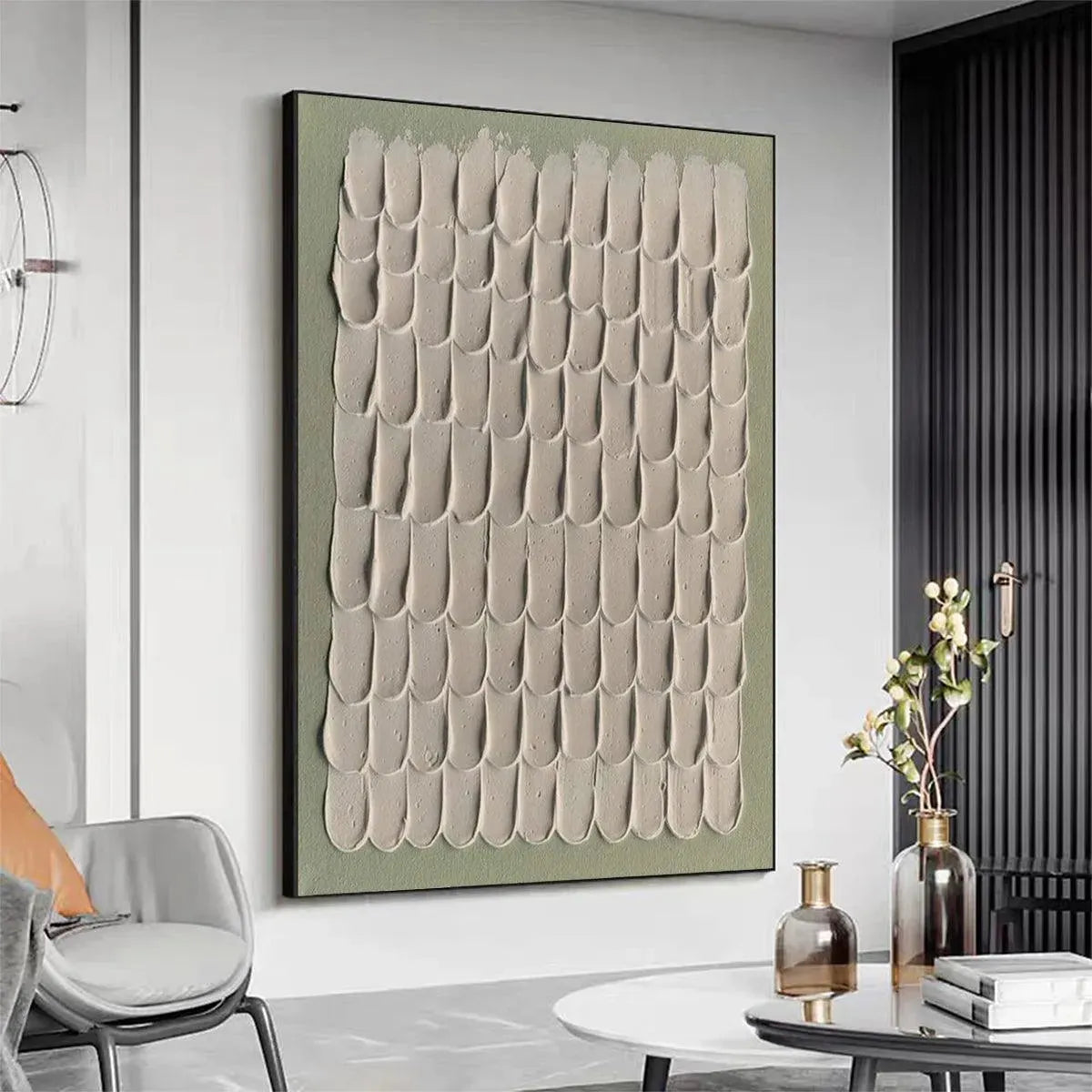 TEXTURED SCALES: Textured Abstract Painting in Neutral Tones - Image 7