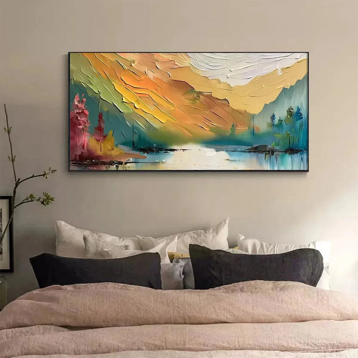 AUTUMN VALLEY: Textured Landscape Painting - Image 6