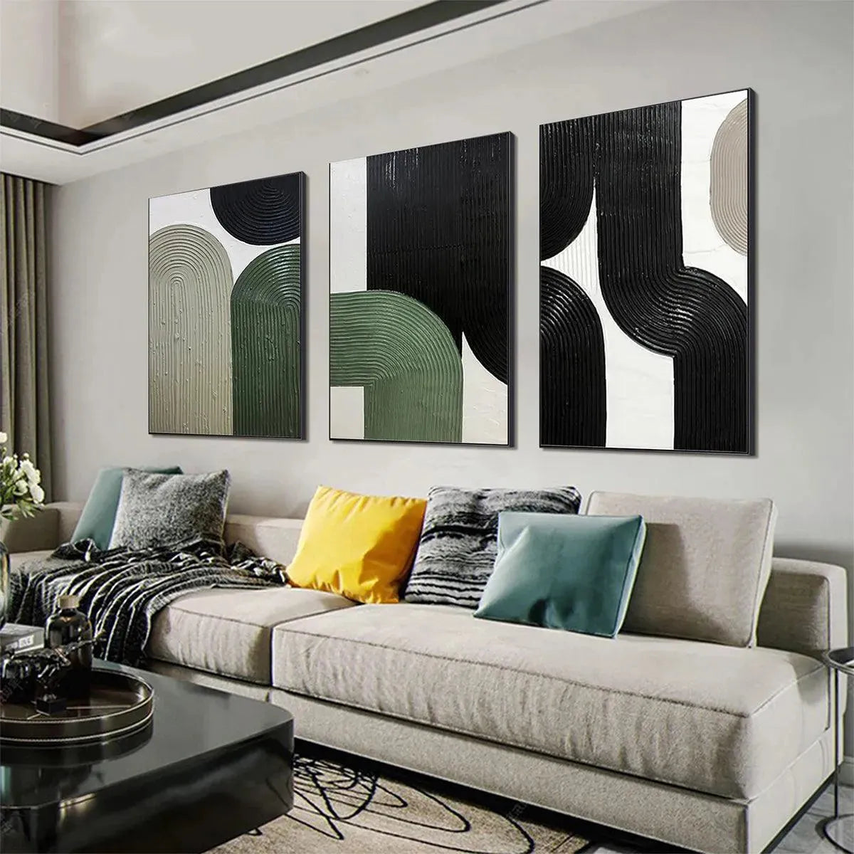 ARCHES TRIPTYCH: Minimalist Textured Abstract Painting Set of 3 - Image 4