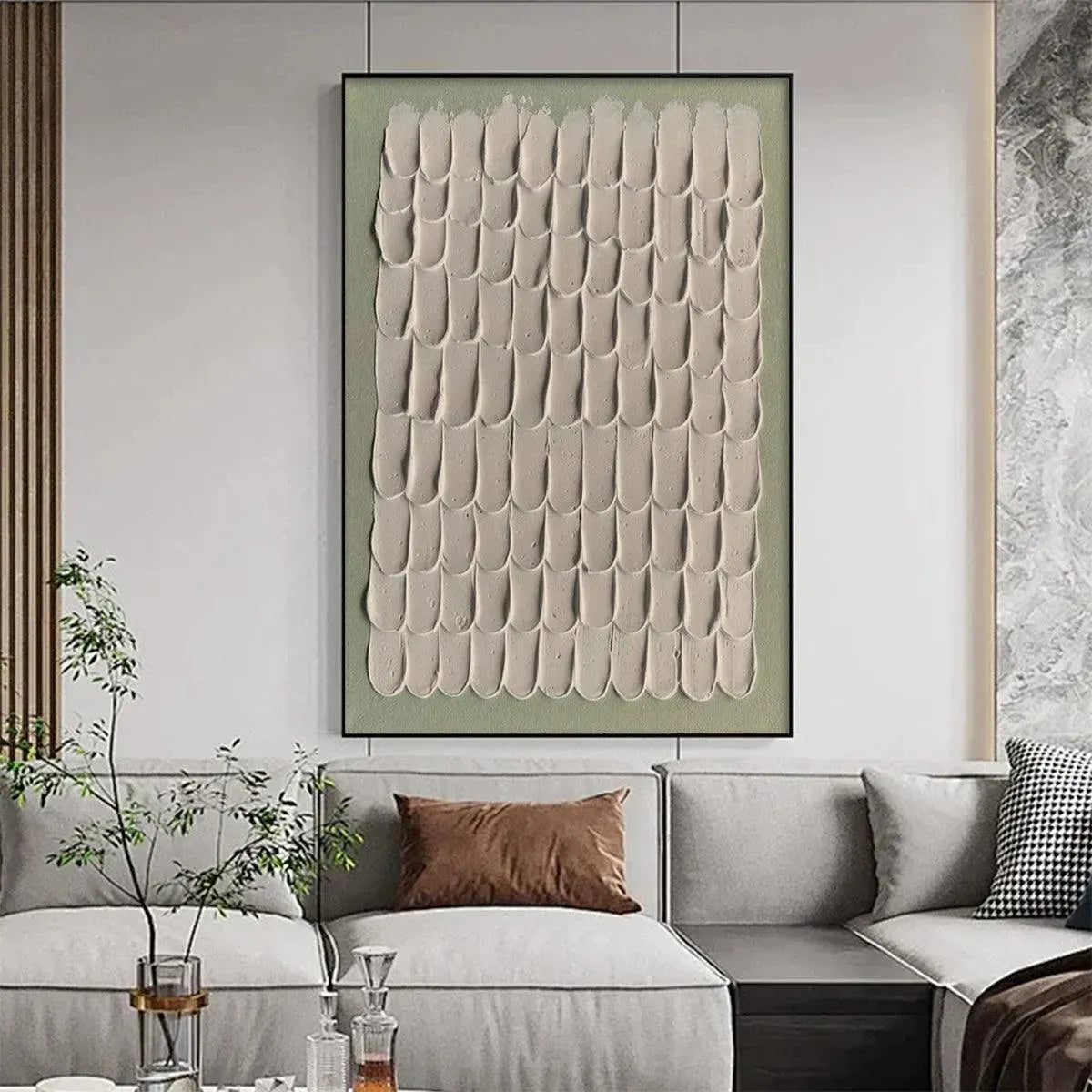 TEXTURED SCALES: Textured Abstract Painting in Neutral Tones - Image 8