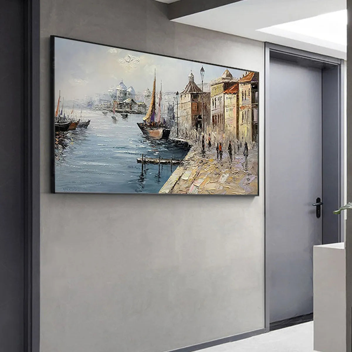 VENETIAN SERENADE: Panoramic Cityscape Oil Painting of Venice - Image 5