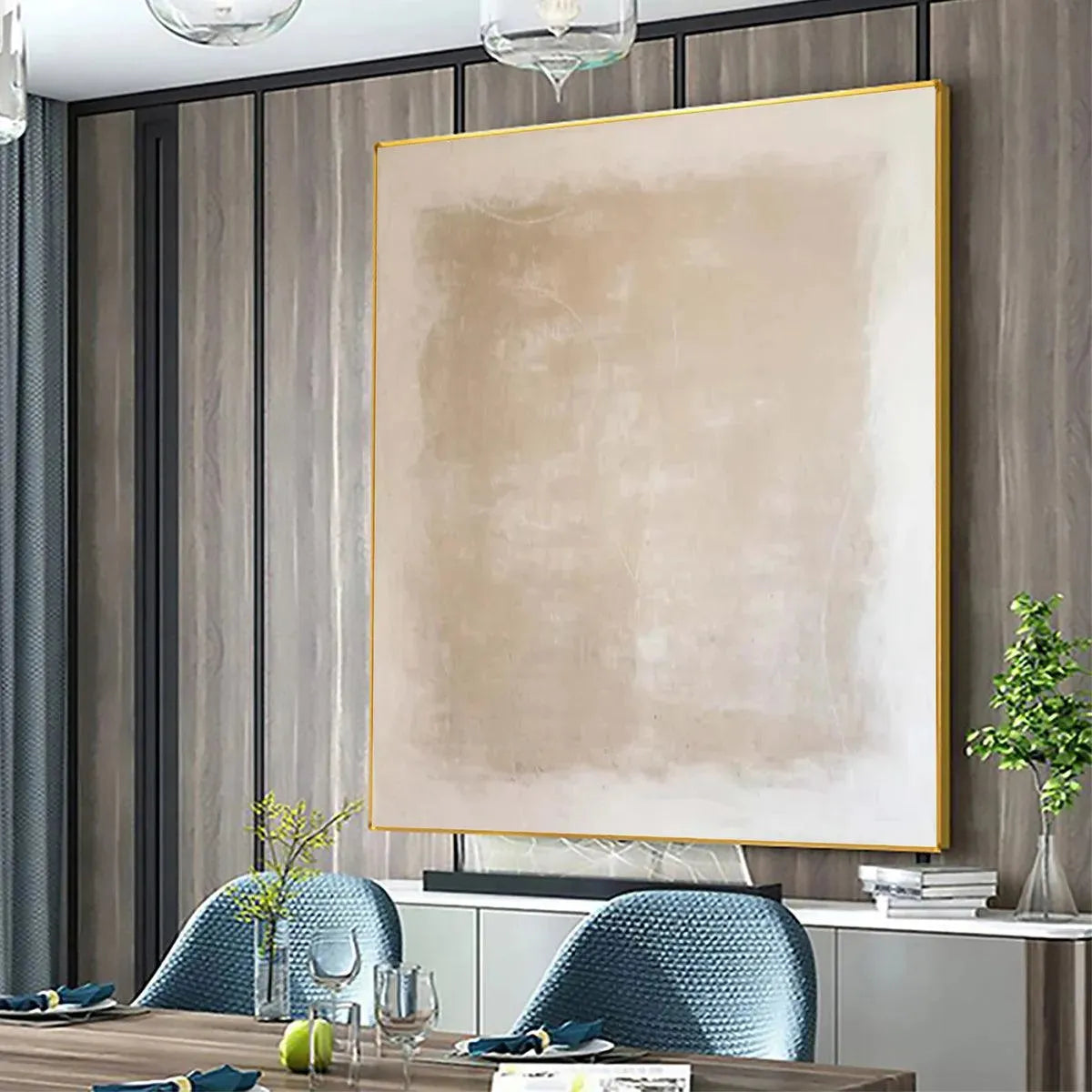 DESERT SANDS: Minimalist Textured Painting in Beige - Image 4