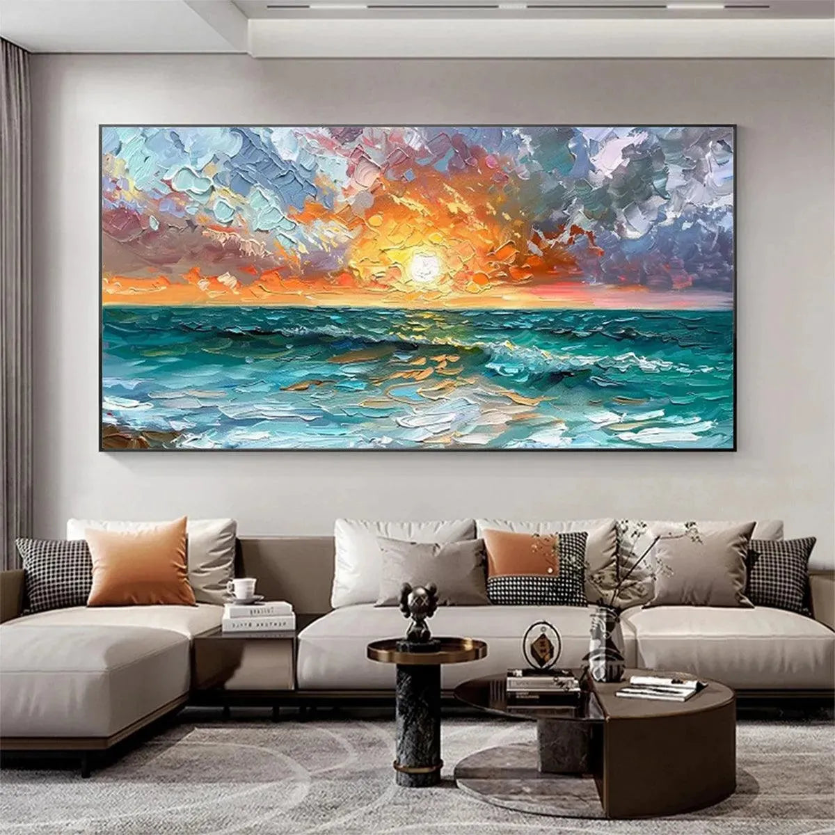 OCEAN SUNSET: Impasto Seascape Painting - Image 6