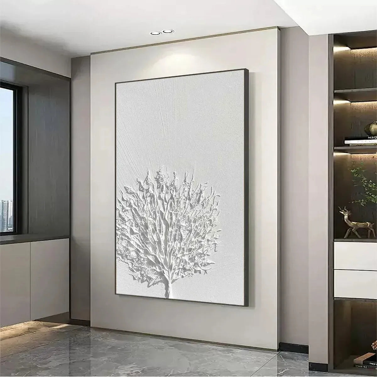 WHITE TEXTURED TREE: Textured Floral Wall Art - Image 7