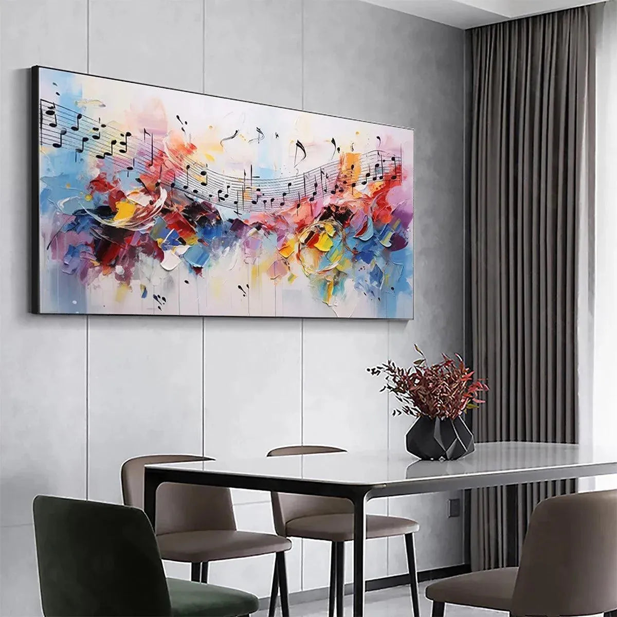 MELODY IN COLOR: Abstract Painting with Musical Notes - Image 6