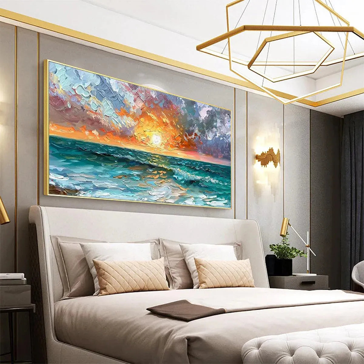 OCEAN SUNSET: Impasto Seascape Painting - Image 4