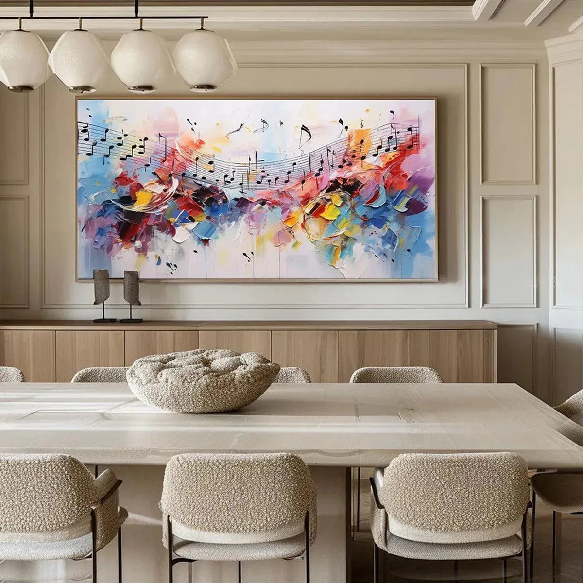 MELODY IN COLOR: Abstract Painting with Musical Notes - Image 7