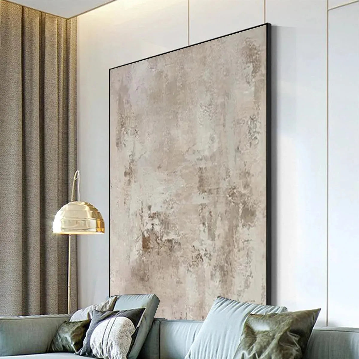 TEXTURED BEIGE ABSTRACT: Minimalist Textured Painting - Image 8