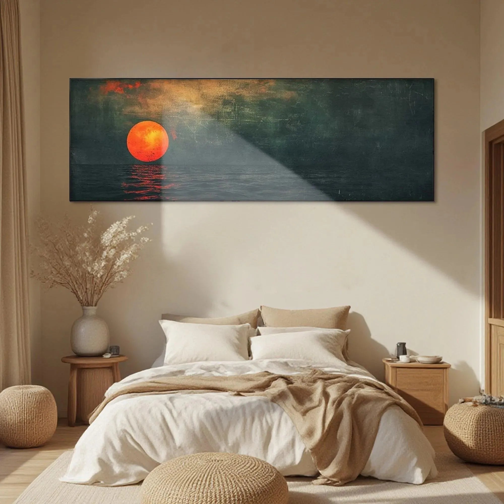 BLOOD MOON PANORAMIC: Sunset Painting, Panoramic Wall Art - Image 6