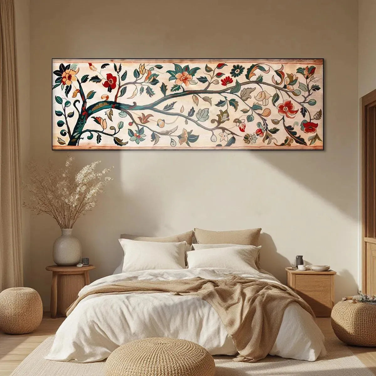 FLOWERING BRANCH TAPESTRY PANORAMIC: Floral Tapestry Painting, Panoramic Wall Art - Image 7