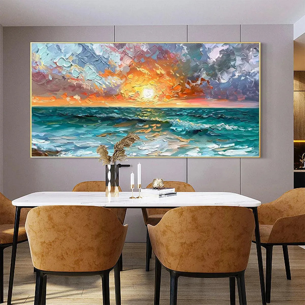 OCEAN SUNSET: Impasto Seascape Painting - Image 8