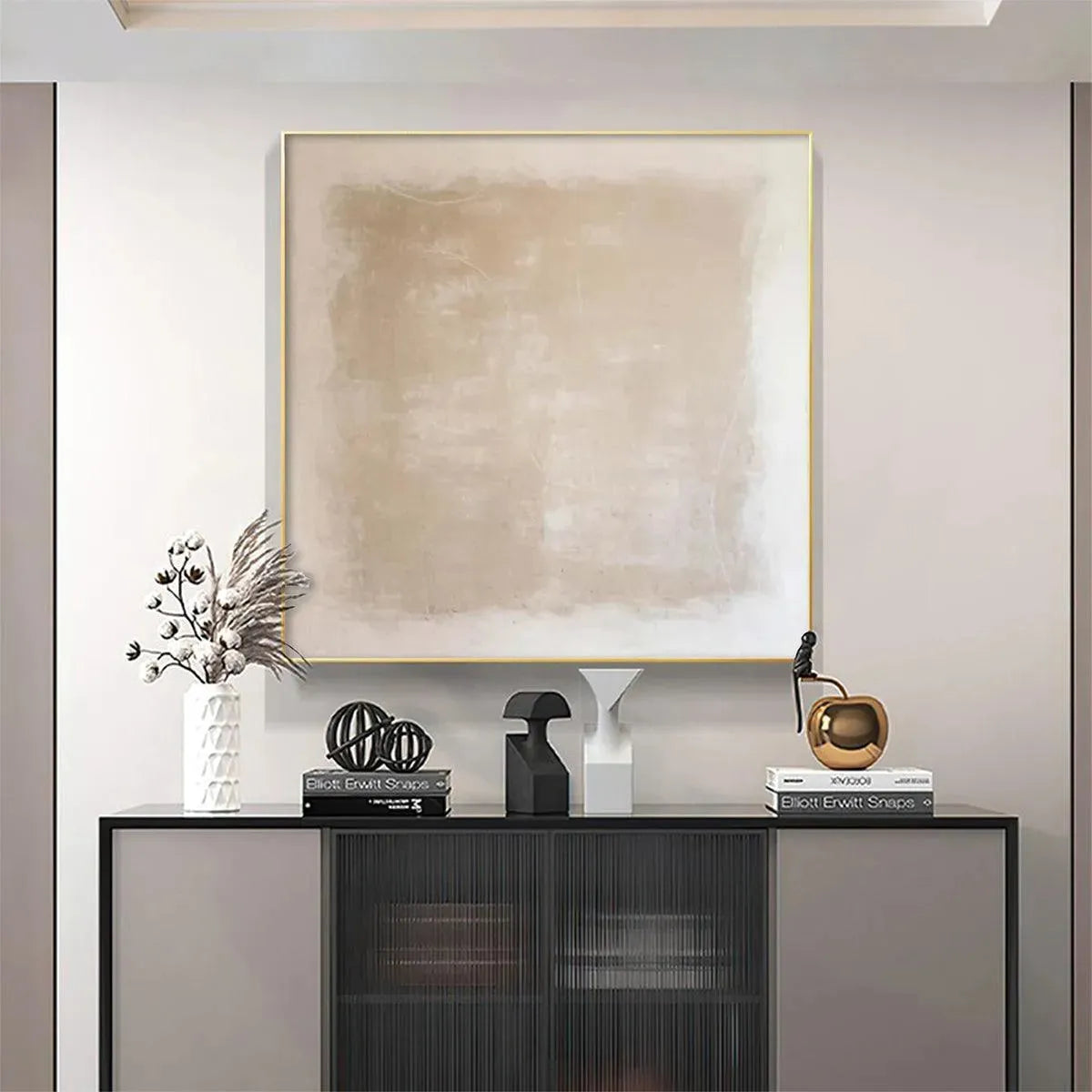 DESERT SANDS: Minimalist Textured Painting in Beige - Image 7