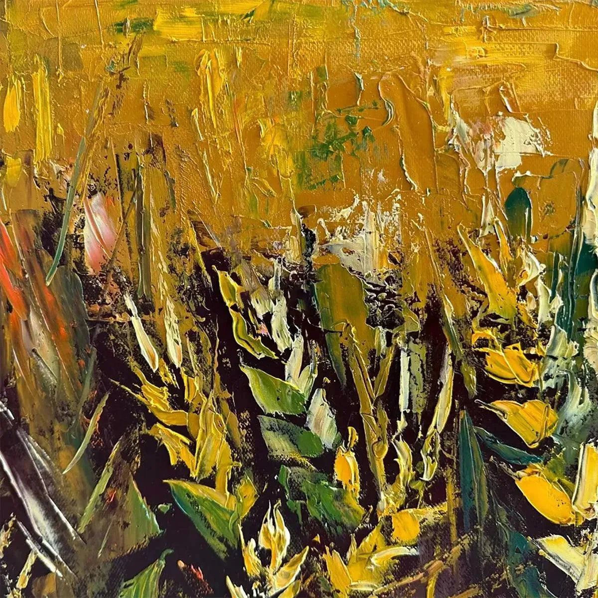GOLDEN SUNSET FIELD: Landscape Painting of a Wheat Field at Sunset - Image 3