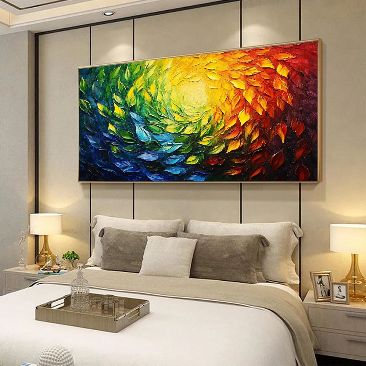 CHROMA SPIN: Impasto Abstract Oil Painting in Vibrant Rainbow Colors - Image 5