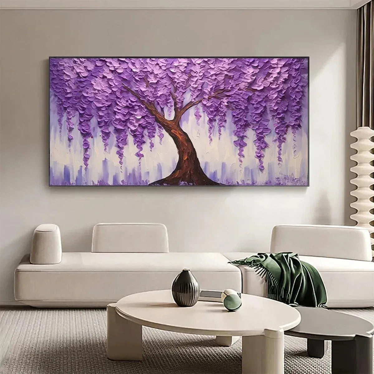 PURPLE WISTERIA: Textured Floral Painting in Purple - Image 2