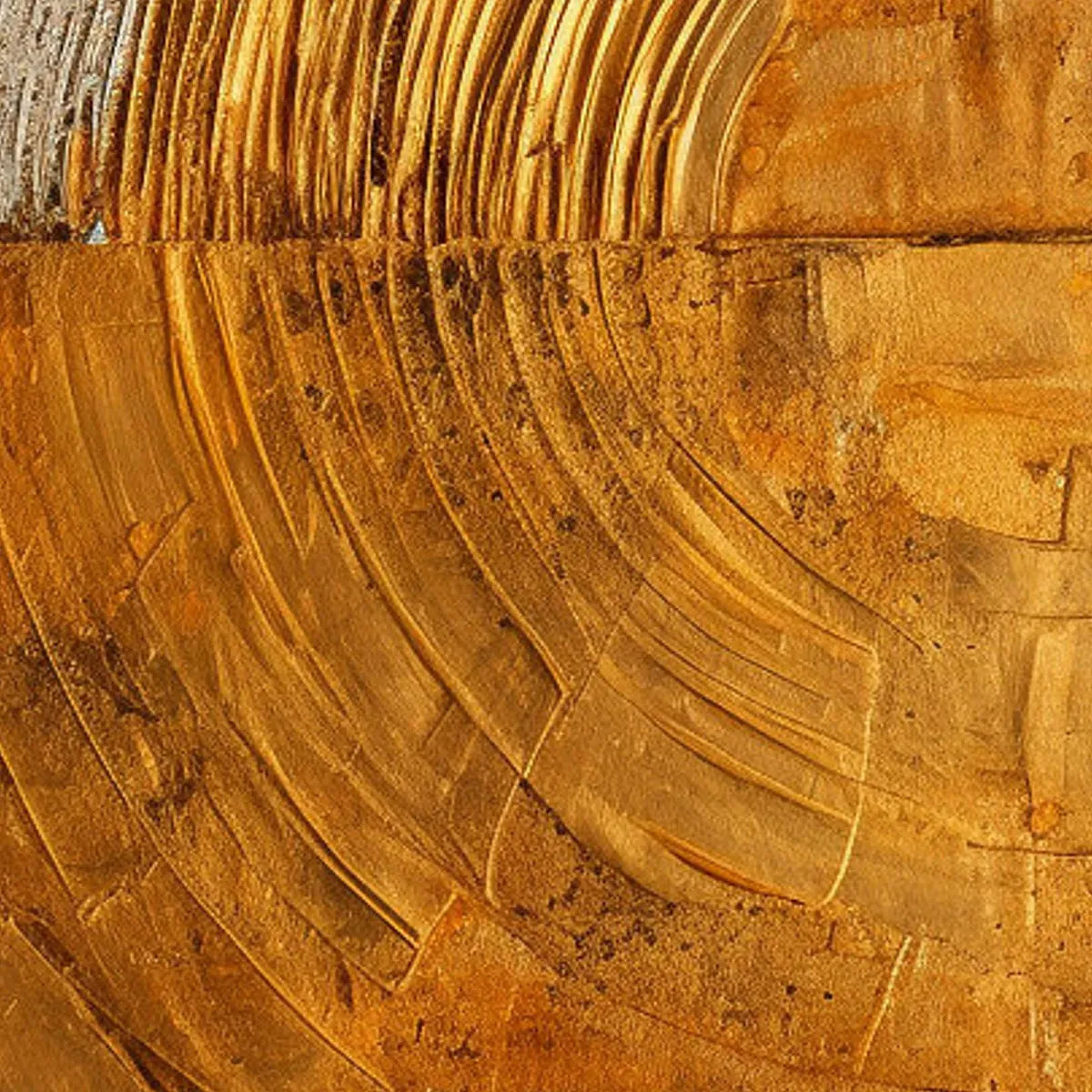 GOLDEN ERA: Panoramic Abstract Oil Painting with Gold and Silver - Image 4