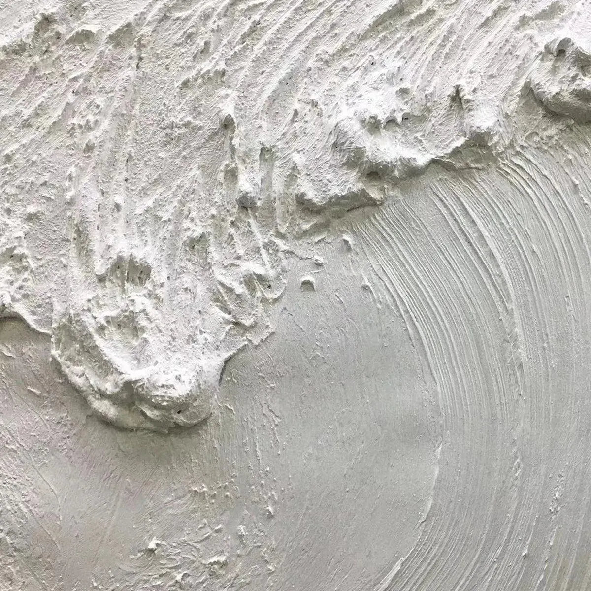 FROZEN TIDE: Textured White Wave Painting - Image 3