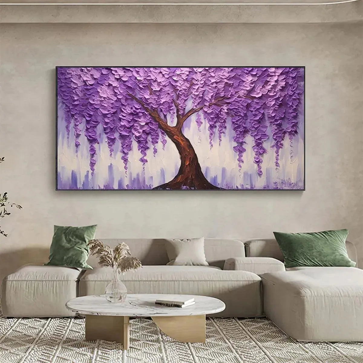 PURPLE WISTERIA: Textured Floral Painting in Purple - Image 4