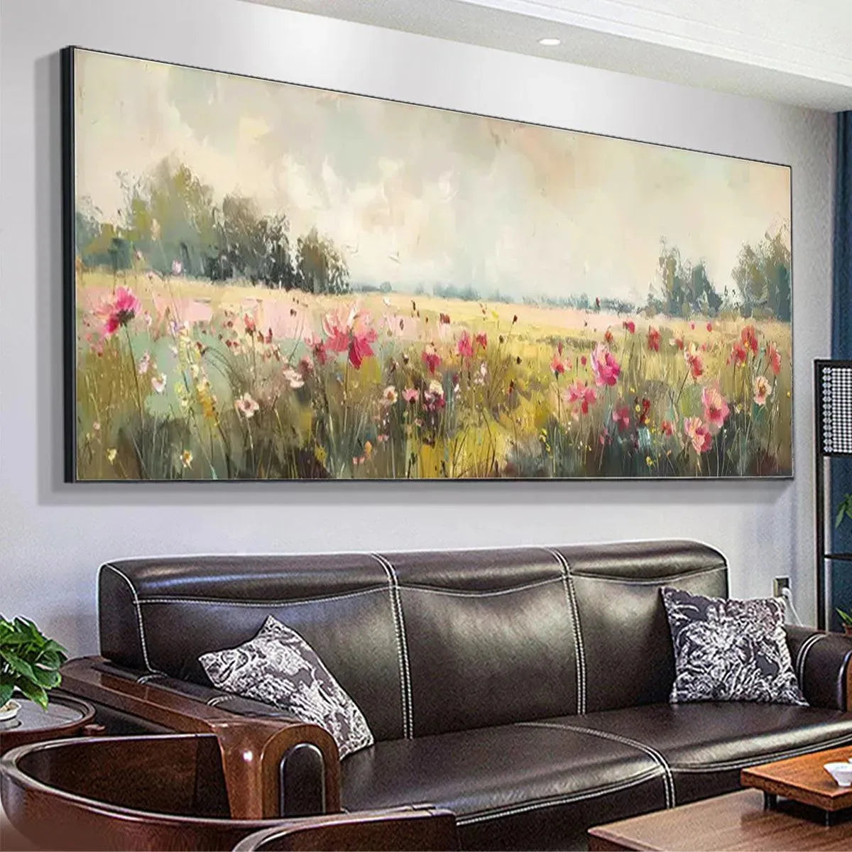WILD FLOWER FIELD PANORAMIC: Wildflower Painting, Panoramic Wall Art - Image 5