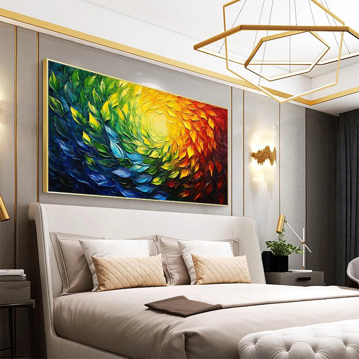 CHROMA SPIN: Impasto Abstract Oil Painting in Vibrant Rainbow Colors - Image 7