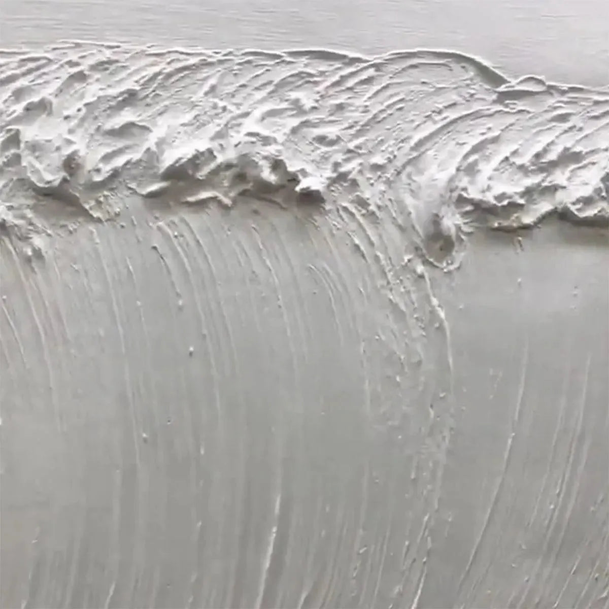 FROZEN TIDE: Textured White Wave Painting - Image 7