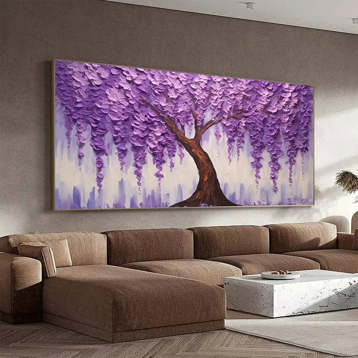 PURPLE WISTERIA: Textured Floral Painting in Purple - Image 5