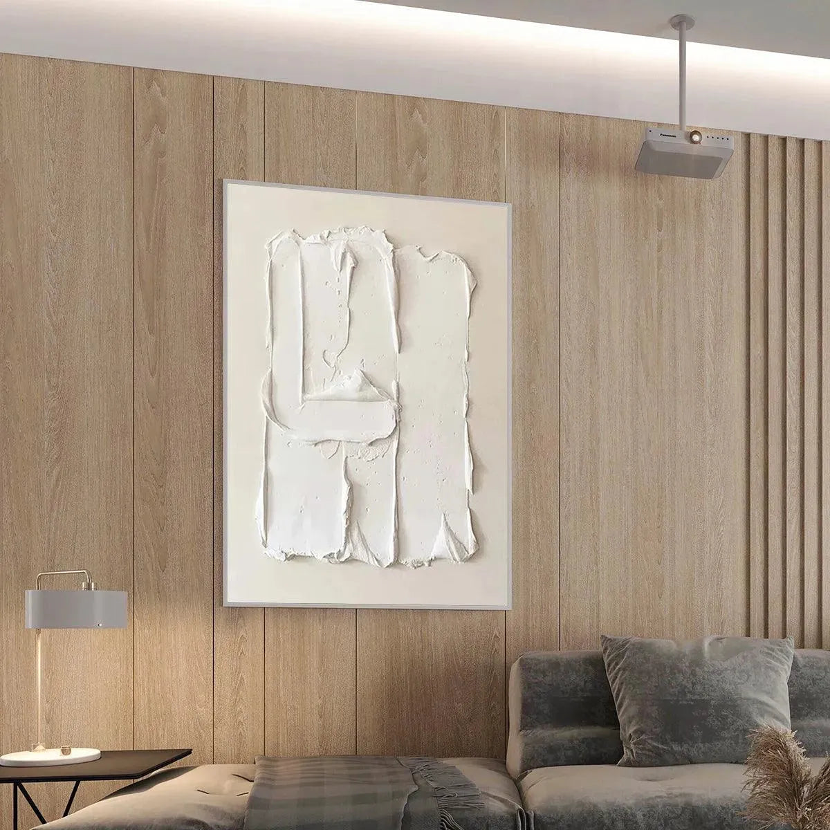 WHITE TEXTURED RELIEF: Textured Abstract Painting in White - Image 8