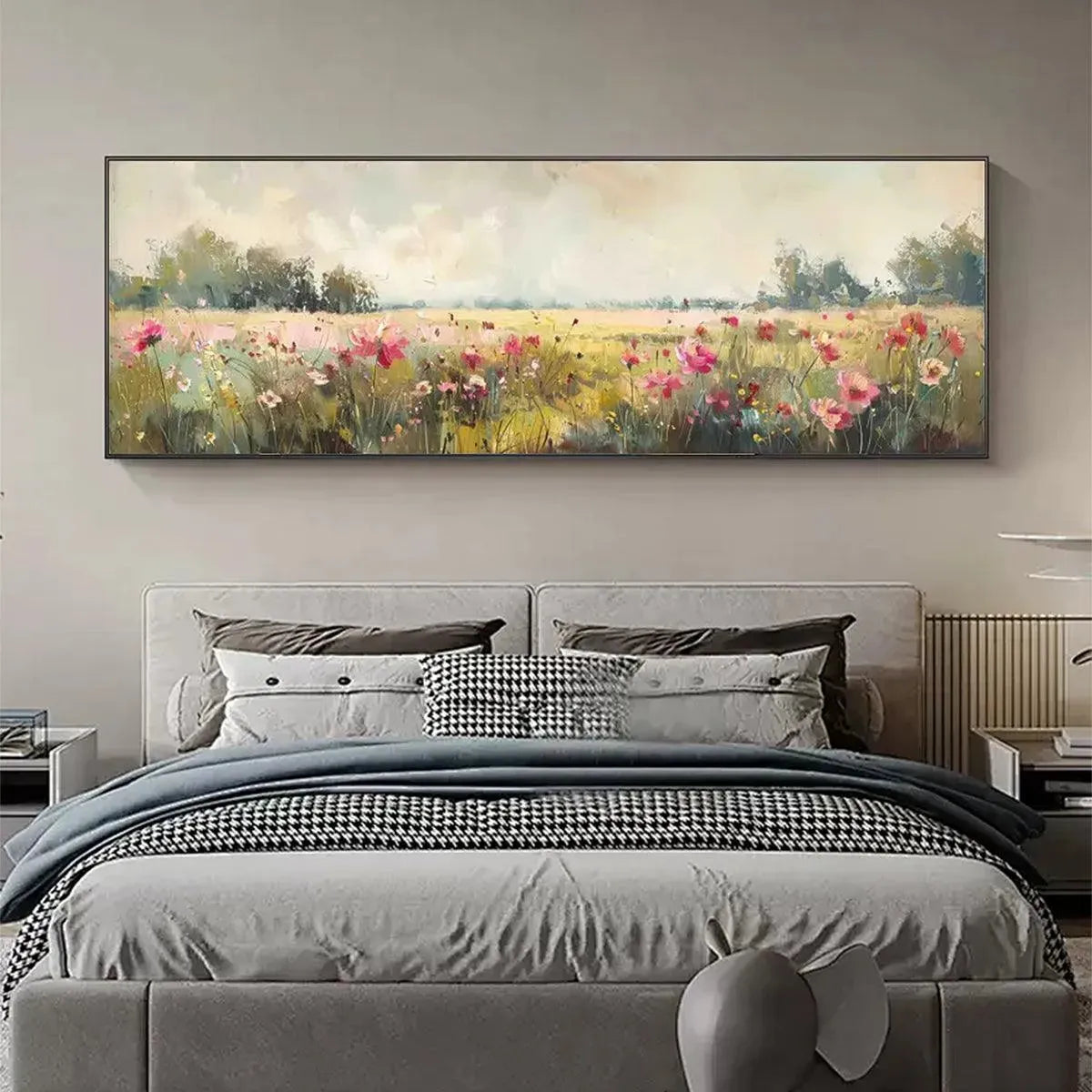 WILD FLOWER FIELD PANORAMIC: Wildflower Painting, Panoramic Wall Art - Image 6