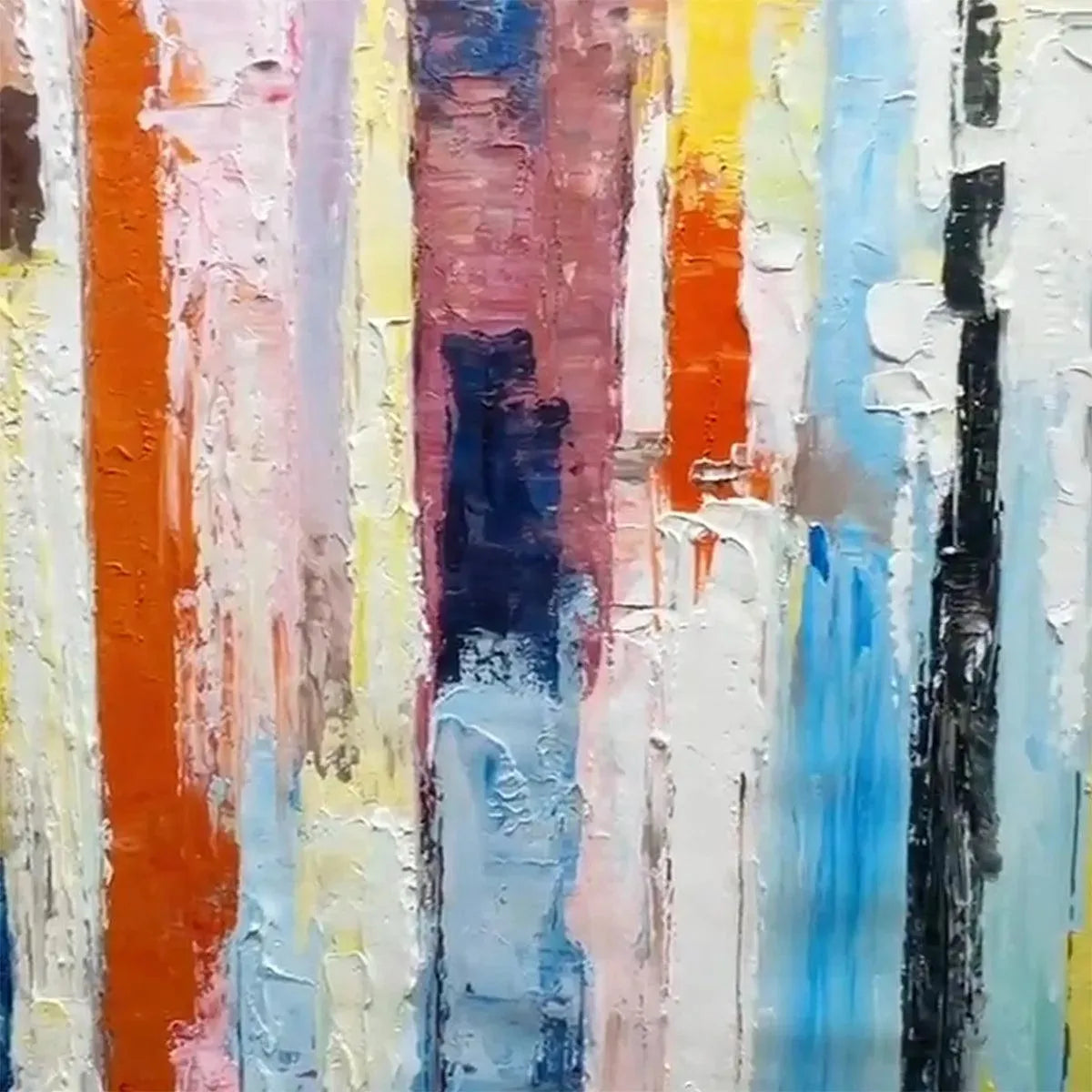 COLOR HARMONY: Abstract Painting with Colorful Vertical Stripes - Image 3
