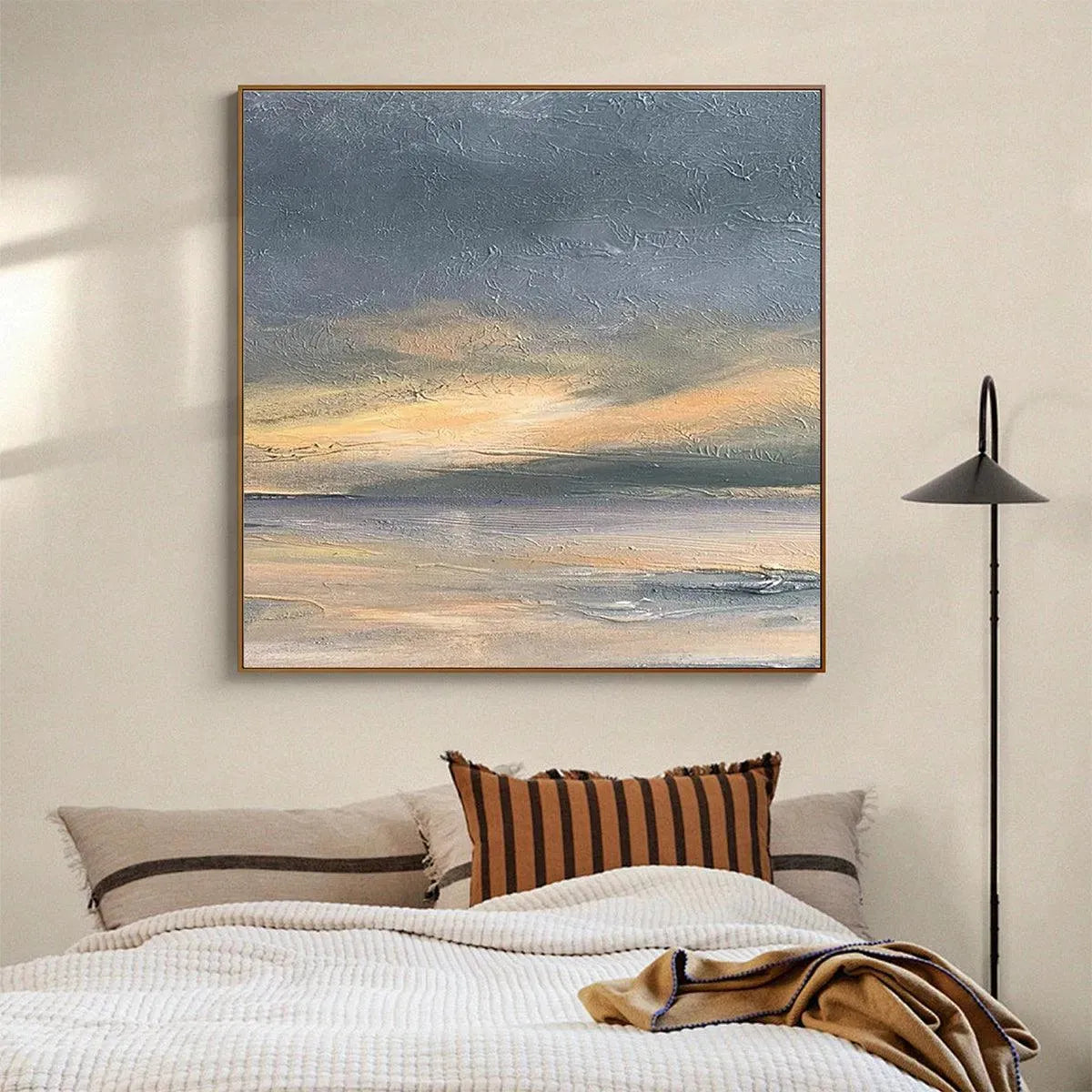 STORMY SEASCAPE: Textured Seascape Painting, Square Wall Art - Image 8