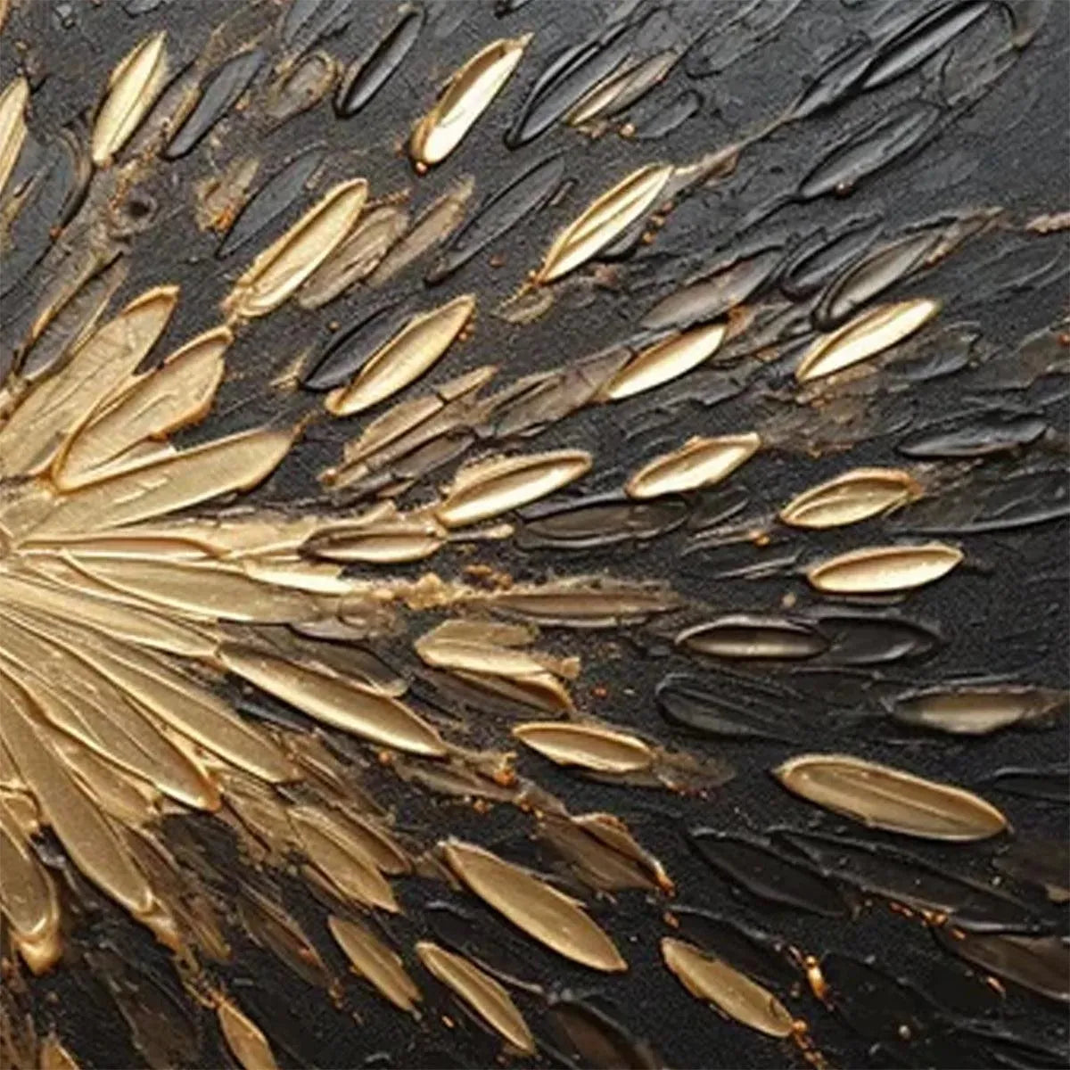 GOLDEN BURST: Textured Abstract Painting in Gold and Black - Image 7