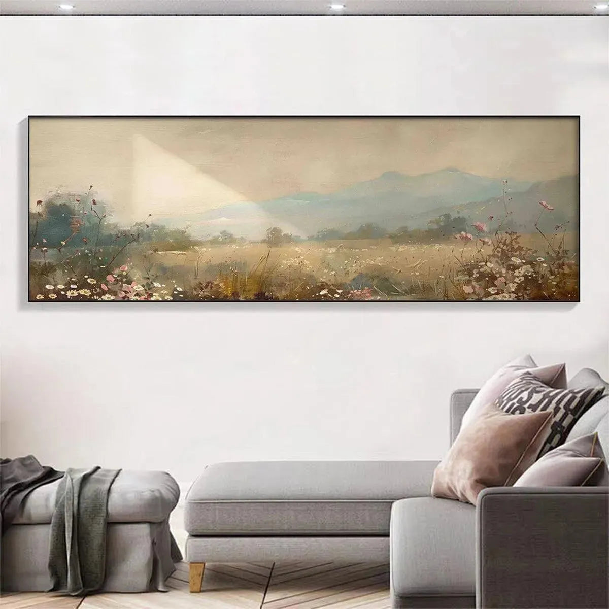 MEADOW VALLEY PANORAMIC: Landscape Painting, Panoramic Wall Art - Image 2