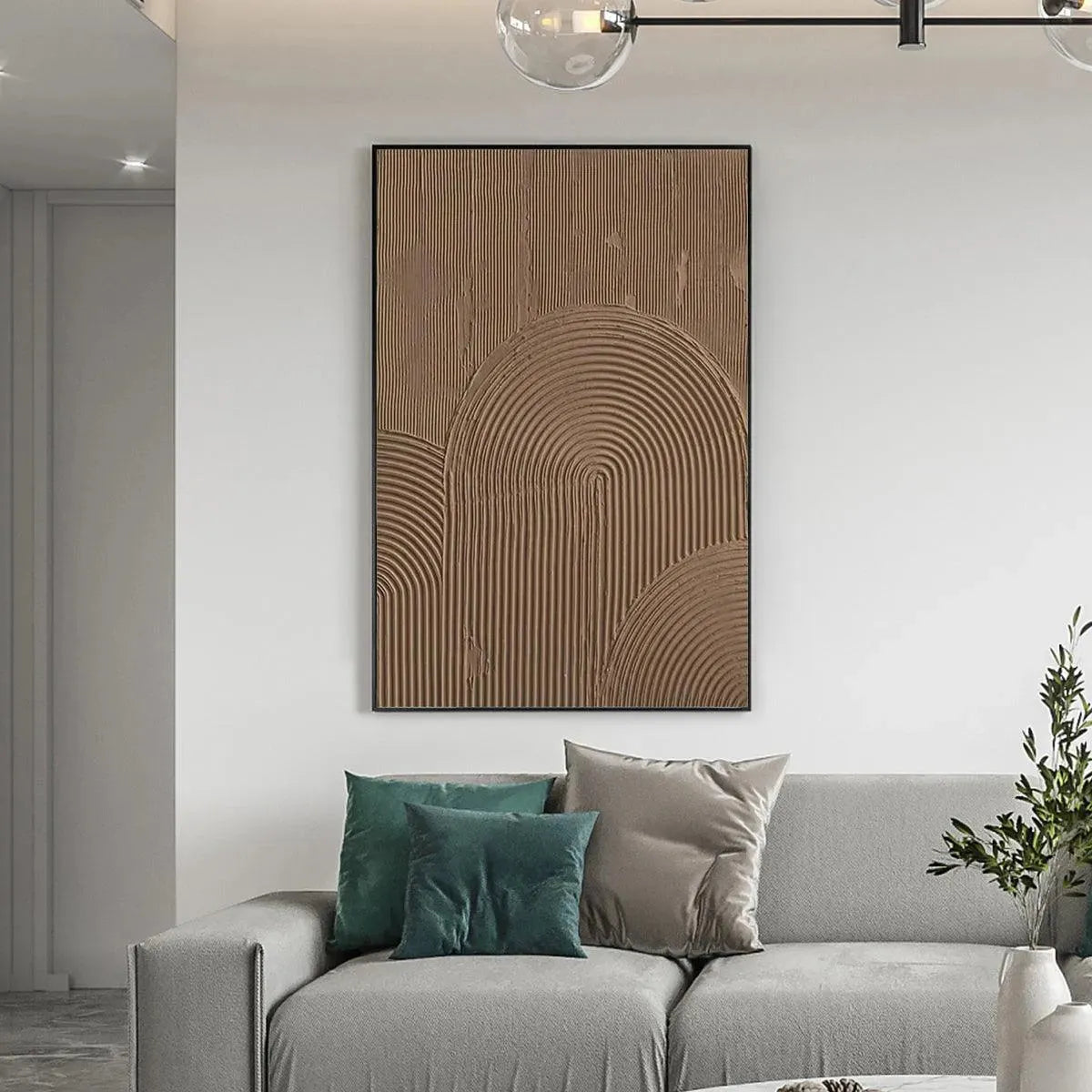 BROWN TEXTURED ARCH: Textured Abstract Painting in Brown - Image 5