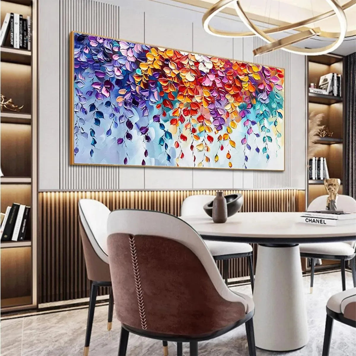 CASCADING COLOR: Textured Floral Impasto Painting - Image 4