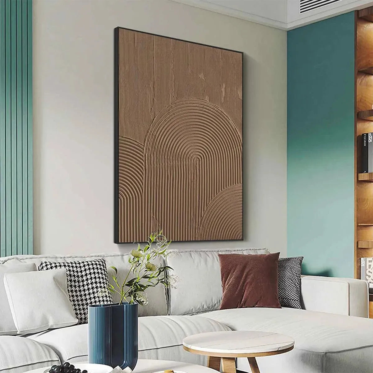 BROWN TEXTURED ARCH: Textured Abstract Painting in Brown - Image 6
