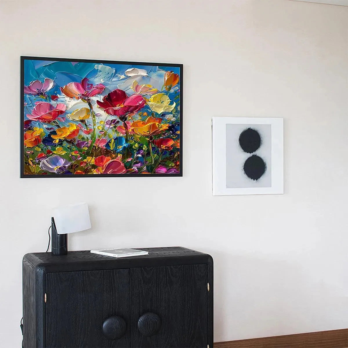FIELD OF DREAMS: Textured Floral Painting, Impasto Wall Art, Horizontal Canvas, Wildflower Decor - Image 9