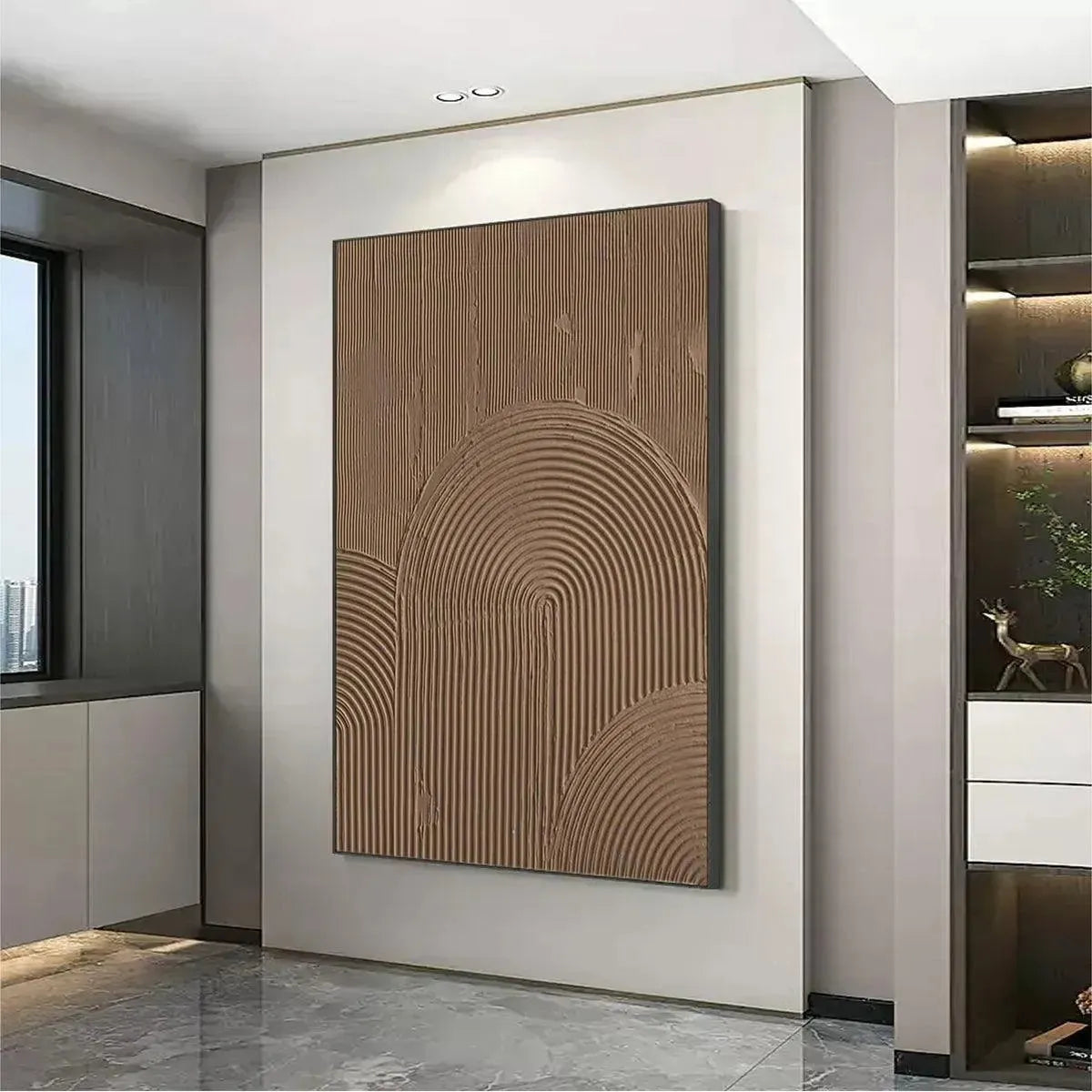 BROWN TEXTURED ARCH: Textured Abstract Painting in Brown - Image 7
